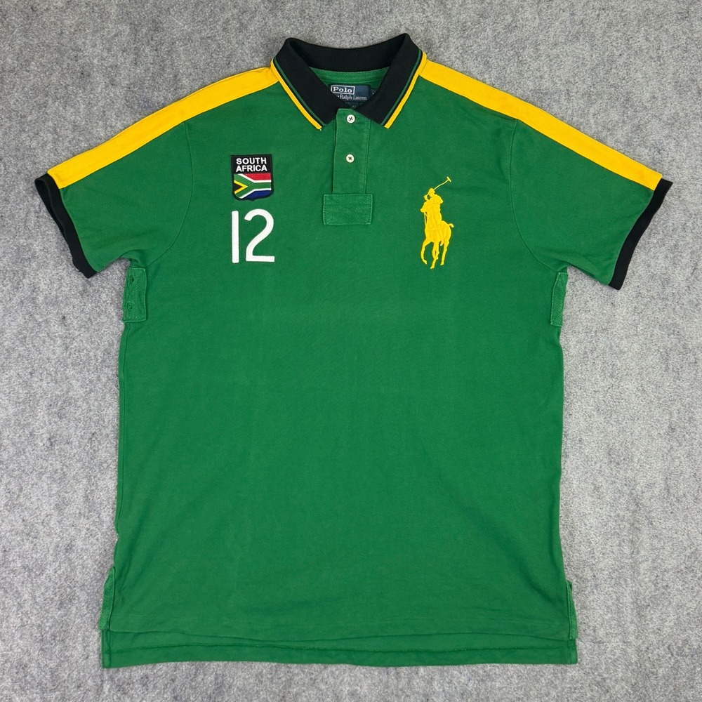 Polo Ralph Lauren South Africa Custom Fit Polo Shirt Green Yellow Mens XL